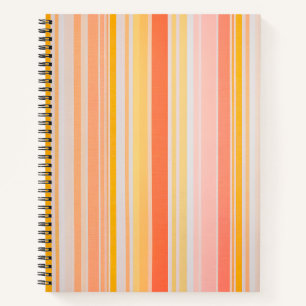 Colorful Striped Fabric Art Spiral Notebook