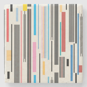 Colorful Stripes: Graphic Pattern Mix Stone Coaster