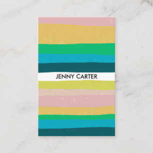 Colorful Stripes Minimalist Cool Business Card