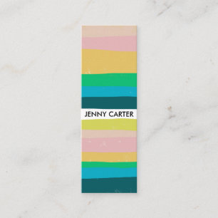 Colorful Stripes Minimalist Cool Mini Business Card
