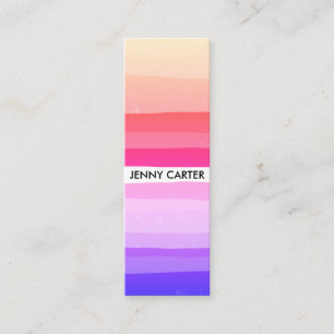 Colorful Stripes Minimalist Cool Mini Business Card