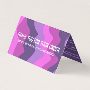 Colorful Stripes QR Code Social Media THANK YOU Business Card