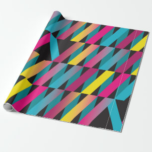 Colorful stylish abstract ribbon geometric pattern wrapping paper