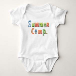 Colorful Summer Camp Text for Outdoor Adventure Baby Bodysuit