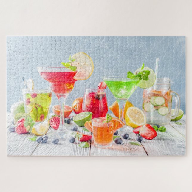 Colorful Summer Cocktails And Mocktails Drinks Jigsaw Puzzle (Horizontal)