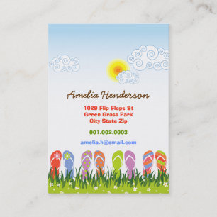 Colorful Summer Flip Flops Fun In The Sun Garden Business Card
