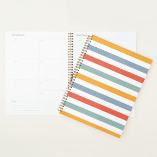 Colorful Summer Surf Aesthetic Horizontal Lines Bo Planner