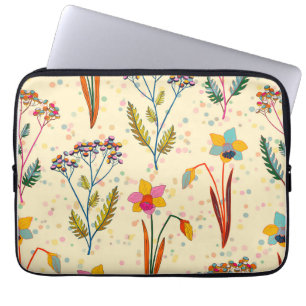 Colorful summer wildflowers laptop sleeve