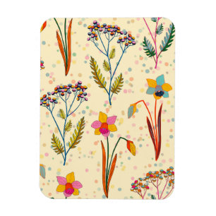 Colorful summer wildflowers magnet