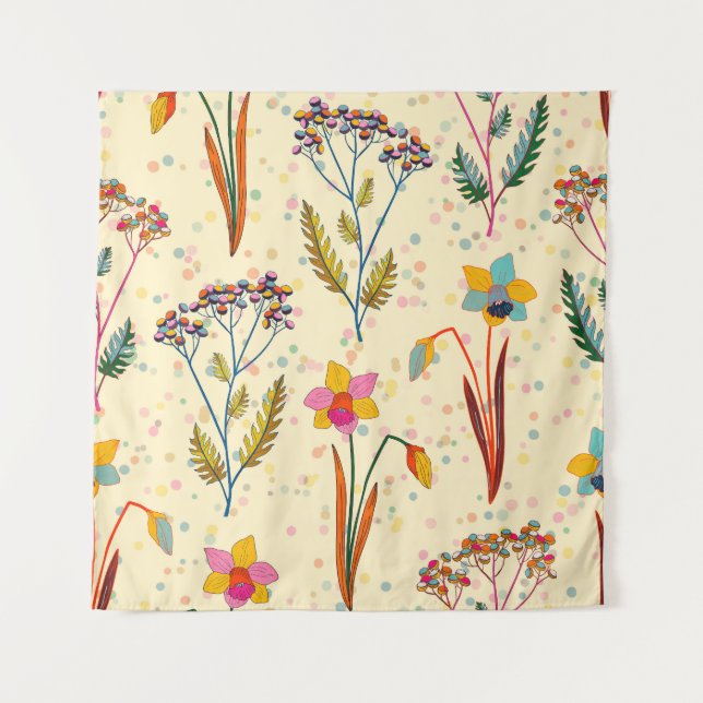 Colorful summer wildflowers tapestry (Front)