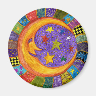 Colorful Sun, Moon and Stars Magnet