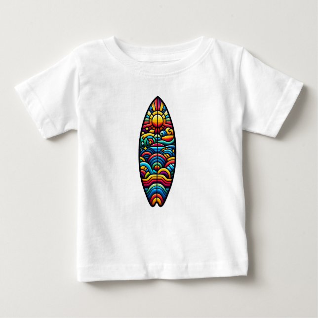 colorful surfboard baby T-Shirt (Front)