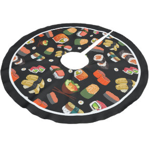 Colorful Sushi Food Themed Christmas Brushed Polyester Tree Skirt