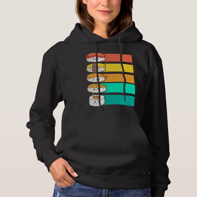 Colorful Sushi Japanese Food Sashimi Hoodie (Front)
