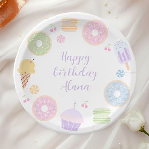 Colorful Sweet Birthday Paper Plate