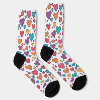 Colorful Sweet Hearts Crew Socks