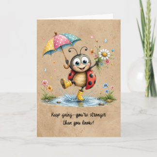 Colorful Sweet Ladybug "Keep Going" Card