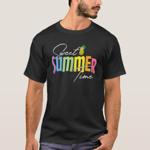 Colorful Sweet Summer Time Nice Graphic Pineapple T-Shirt