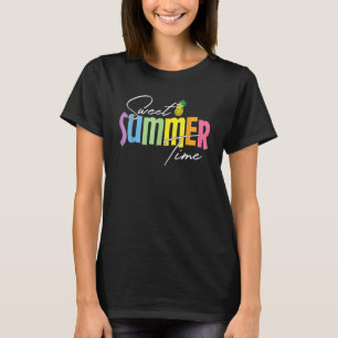 Colorful Sweet Summer Time Nice Graphic Pineapple  T-Shirt
