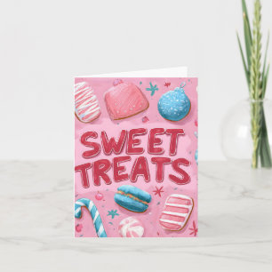 Colorful Sweet Treats Christmas Illustration Holiday Card