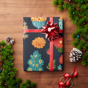 Colorful Sweets and Flowers Wrapping Paper