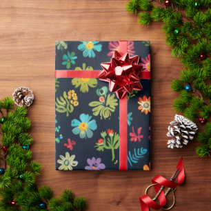 Colorful Sweets and Flowers Wrapping Paper