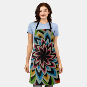 COLORFUL SWIRL FLOWERS APRON