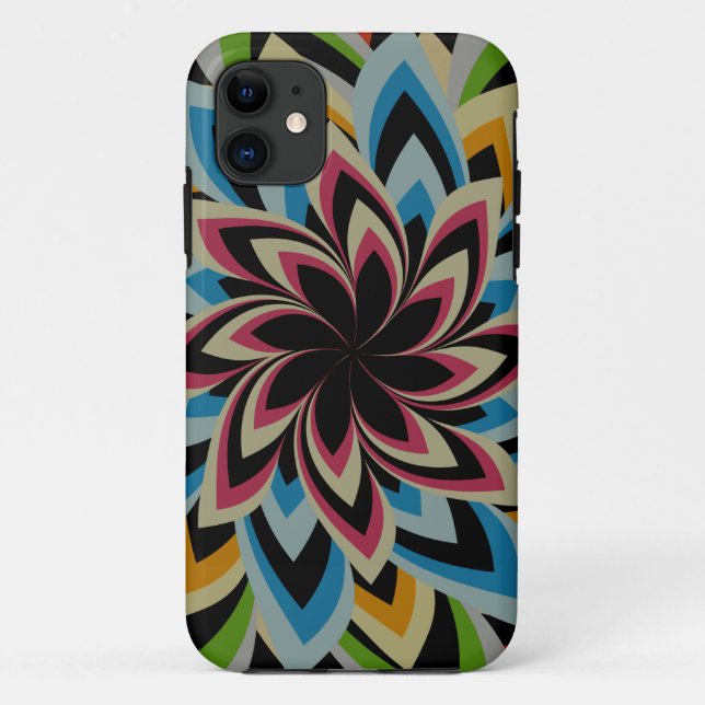 COLORFUL SWIRL FLOWERS  Case-Mate iPhone CASE (Back)