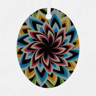COLORFUL SWIRL FLOWERS CERAMIC ORNAMENT