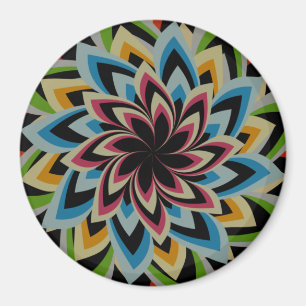 COLORFUL SWIRL FLOWERS MAGNET
