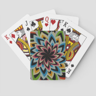 COLORFUL SWIRL FLOWERS PLAYING CARDS