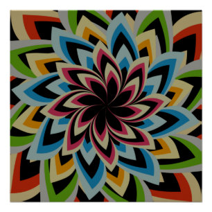 COLORFUL SWIRL FLOWERS POSTER