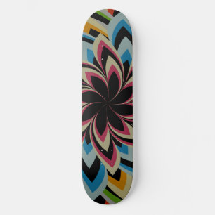 COLORFUL SWIRL FLOWERS SKATEBOARD