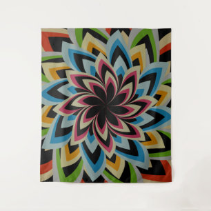 COLORFUL SWIRL FLOWERS  TAPESTRY