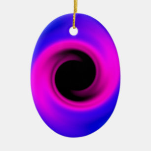 Colorful swirling black hole ceramic tree decoration