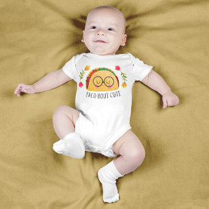 Colorful Taco Bout Cute Baby Girl Funny Text Pun Bodysuit