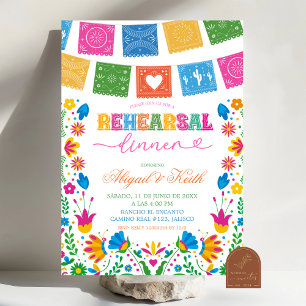 Colorful Talavera Mexican Rehearsal Dinner Invitation