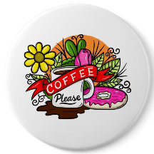 Colorful Tattoo Coffee and Donut