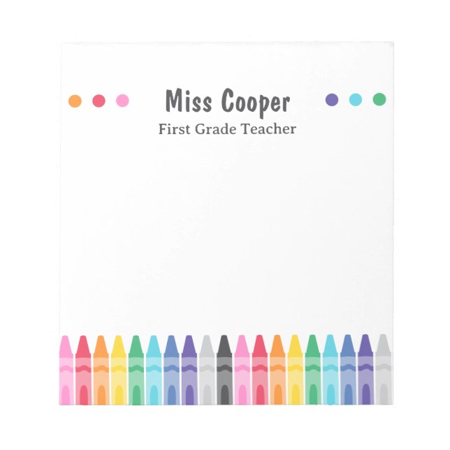 Colorful Teacher Appreciation Job Title Notepad (Front)