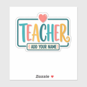 Colorful Teacher Personalized Name Sign
