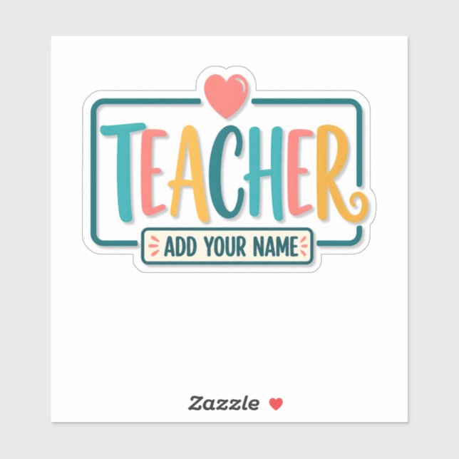Colorful Teacher Personalized Name Sign (Sheet)