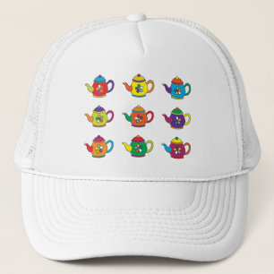 COLORFUL TEAPOTS TRUCKER HAT
