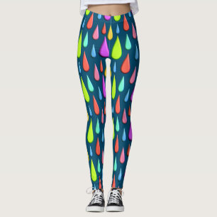Colorful Tear drop, rain drop Pattern Leggings