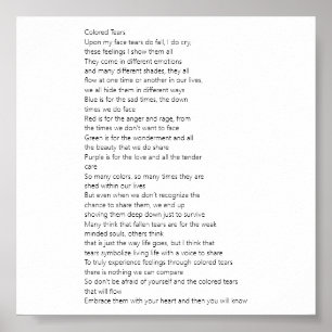 Colorful Tears Poem Poster