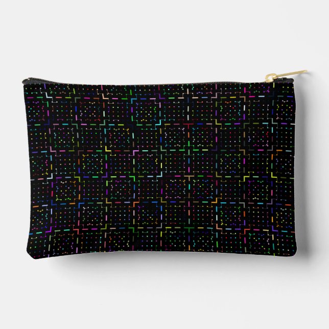 Colorful tech coding electronics pattern  accessory pouch (Back)