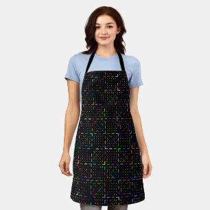 Colorful tech coding electronics pattern apron