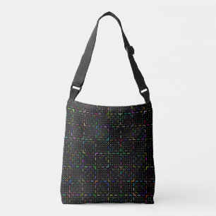 Colorful tech coding electronics pattern crossbody bag