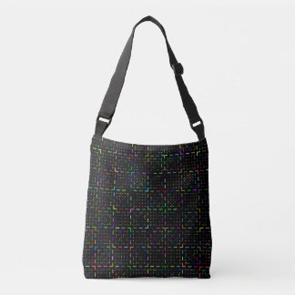 Colorful tech coding electronics pattern  crossbody bag