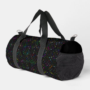 Colorful tech coding electronics pattern  duffle bag