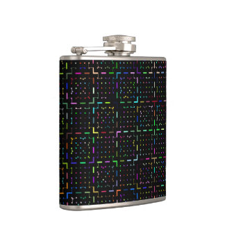 Colorful tech coding electronics pattern hip flask